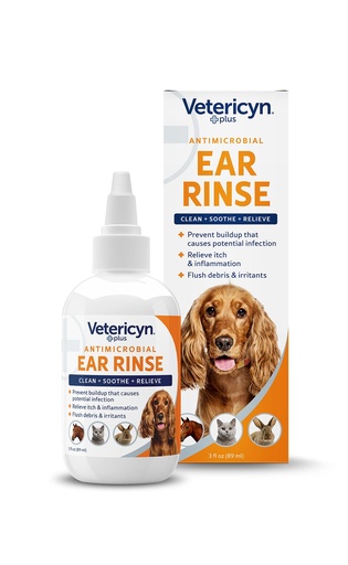 [BRSWKHD7AIHQMD3M] Vetericyn Plus Dog Ear Rinse | Dog Ear Cleaner to Soothe and Relieve Itchy Ears, Safe for Cat Ears, Rabbit Ears, and All Animal's Ear Problems. 3 Ounces