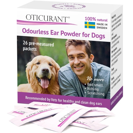 [BRSW2BILOIPG22TV] Pet Ear Powder for Dogs | No More Itching, Scratching or Bad Smell | Reduces Waxy Build Up | No Cleaning Solution Drops or Wash Needed | 26 Easy-Dose Packets