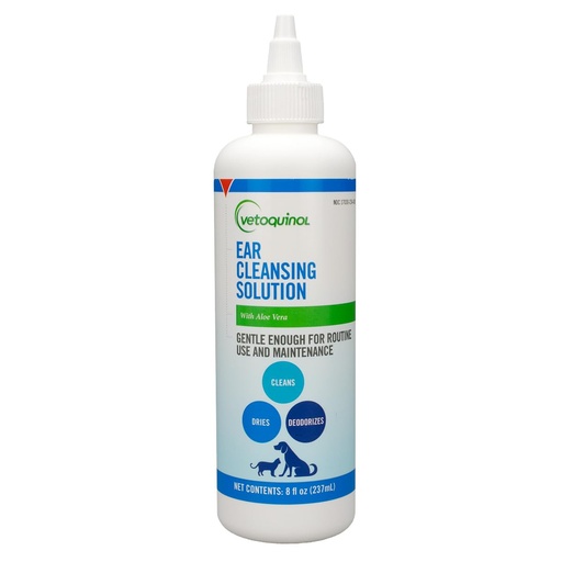 [BRSWIZQPAQFAYH3Y] Vetoquinol Ear Cleansing Solution - Gentle Cleaner to Remove Dirt & Debris - Easy-to-Use Drops for Cats & Dogs - Support Clean and Fresh-Smelling Ears - Ideal for Routine Pet Hygiene - 8 Ounces