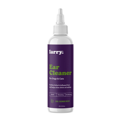 [BRSRGFL6DF5QGC3X] Larry Dog Ear Cleaner Solution & Cat Ear Cleaner for Dogs and Cats - Vet-Recommended Gentle Wash for Pet Ears -Cleans, Dries & Deodorizes - Cucumber Melon - 8 fl oz