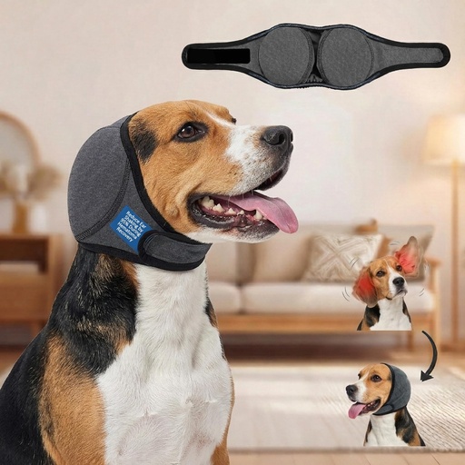 [BRSRGBQZBMIAA23K] HOFi No-Shake Ear Wraps for Dogs: Stop Head Shaking & Ear Flapping During Aural Hematoma Recovery - Secure No-Slip Fit After Surgery - Cone Alternative for Beagle/Border/Frenchie Medium Breed