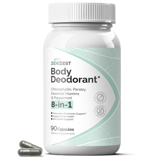 [BRSRGGTYDMFRU3DX] Body Deodorizing Supplement - Chlorophyll Complex Odor Eliminator Internal Deodorant Capsules for Women Men - Natural Fresh Breath Skin Health Feminine Care Odor Control & Deodorizer Pills