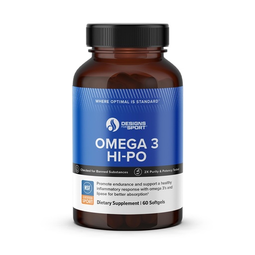 [BRSREYYTAQDQI3LK] Designs for Sport Omega 3 HI-PO - High-Potency Triglyceride Fish Oil - 1500 mg Omega-3 with 750 mg EPA & 750 mg DHA - No Fishy Aftertaste - 60 Softgels