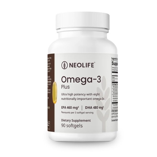[BRSREHYQBB6AI3TG] NeoLife Omega-3 Fish Oil Plus, 90 Softgels Omega 3 Supplement for Women & Men, 1070mg Fish Oil Fatty Acid per Serving, EPA DHA DPA, Wild-Caught Supplements