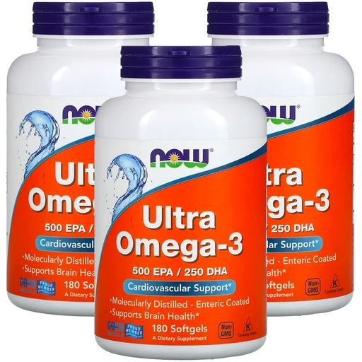 [BRSWKZIPOQMWKYDY] Now Foods Now Foods, (3 Pack) Ultra Omega-3, 180 Softgels