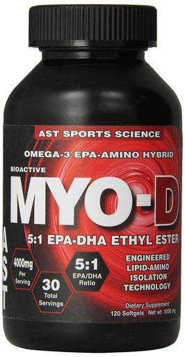 [BRSWIY3YPN6AG332] AST Sports Science Bioactive Omega-3 EPA Amino Hybrid, Myo-D , 120 softgels