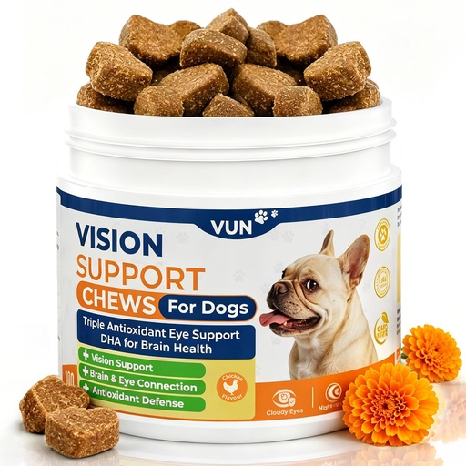 [BRSRGBD2CAGRMCTA] VUN Dog Eye Supplements-Dog Vision Supplement Soft Chew for Cloudy Eyes,Dry Eye and Night Vision of Senior Dogs,Antioxidant Eye Care,100 Counts (Chicken Flavor)