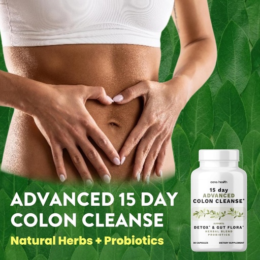 [BRSRAFDYOUOQIDIZ] 15 jours avancé Colon Cleanse, Probiotiques & Herbes naturelles, soutient Detox & Gut Flora pour les femmes et les hommes, avec Cascara Sagrada, Psyllium Husk & Senna Leaf, 30 capsules 1-2 par jour