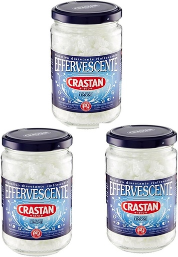 [BRSWGFT7CF7QMADX] Crastan: Effervescent Antacid Granules with Lemon Juice,100 g /3.38 fl.oz Glass Jar, Pack of 3