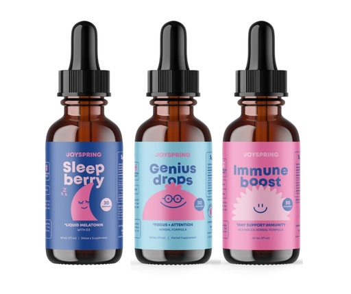 [BRSW2BABAB6R4CI7] JoySpring Immune Booster for Kids with Elderberry, Echinacea, Orange Peel & Grape Root, SleepBerry Melatonin for Kids with Elderberry Genius Drops Brain Supplement for Kids