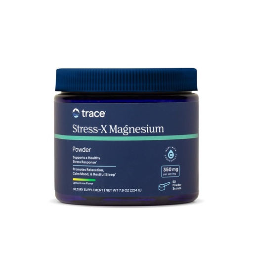 [BRSWIEAMBQGAG2DI] Trace Minerals Stress-X Magnesium, 350mg - Powder Magnesium Supplement to Support Muscle Relaxation & Recovery - Restful Sleep Support Mineral Supplement - Lemon Lime Flavor, 7.9 oz (50 Servings)