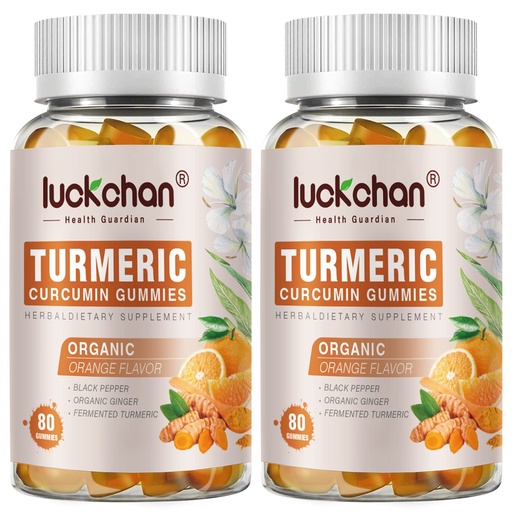 [BRSREHT3BYCAOFLX] Turmeric and Ginger Gummies (2 Pack) - Turmeric Curcumin with Black Pepper & Ginger Supplements for Immune Support Healthy Skin - Vegan Turmeric Gummies for Adults - Gluten Free, Low Sugar
