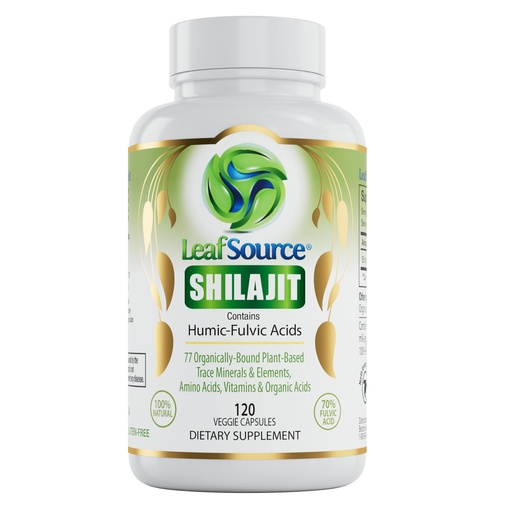 [BRSWGZQRBEFA42T4] LEAFSOURCE Shilajit with Humic & Fulvic Acid (120 Capsules) with Trace Minerals, Electrolytes, Vitamins, Supports Energy, Gut & Joint Health, Absorb Nutrients