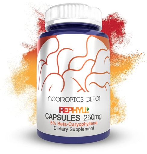 [BRSWYHT4BMNQG2TK] Nootropics Depot Rephyll Capsules | 250mg | 60 Count | 6% Beta Caryophyllene | Piper nigrum | Supports Discomfort Relief* | Supports Joint Function*