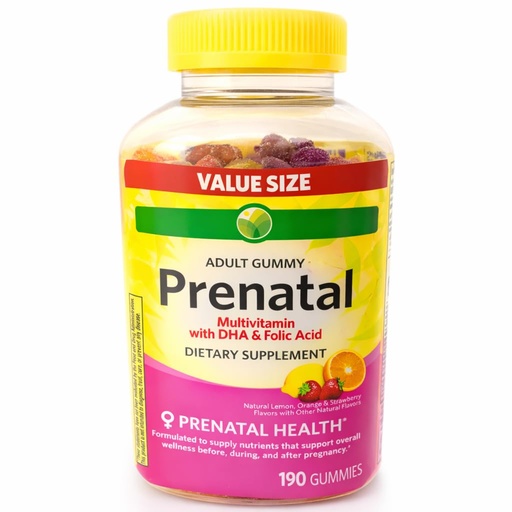 [BRSREBL5BV7WECIZ] KP+ Prenatal Multivitamin Adult Gummy with DHA & Folic Acid | Prenatal Health | Supports Wellness Before, During & After Pregnancy | 190 Gummies