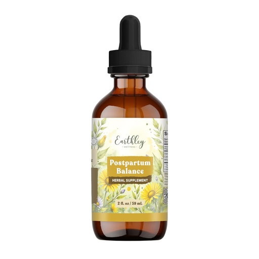 [BRSRMCYOAR7QKAY4] Earthley Wellness Postpartum Balance, Supports and Balances Female Hormones, Supports Postpartum Recovery, Smooths Out Mood Swings, Essential Herbs Like Dandelion Root, Catnip, & Alfalfa (2oz)