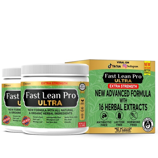 [BRSRGYYTAEDWK23B] Fast Lean Pro Ultra, Extra Strength Supplement with Organic Herbs, Natural Ingredients, 6.3 oz, 28 Servings (2)