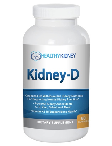 [BRSW22QCBYBAEHL2] Kidney-D Kidney Supplement. Vitamin D Optimized for Kidney Support. Vitamin D3 and 7 Kidney Vitamins and Nutrients Designed for Kidney Health and More