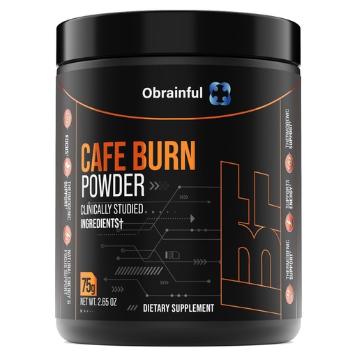 [BRSRGBAOOEBWOFLD] Cafe Burn Powder Dietary Supplement 75g | Thermogenic Energy & Focus Drink Mix | Green Tea, Green Coffee Bean & L-Carnitine | Metabolism Support Powder | 30 Servings