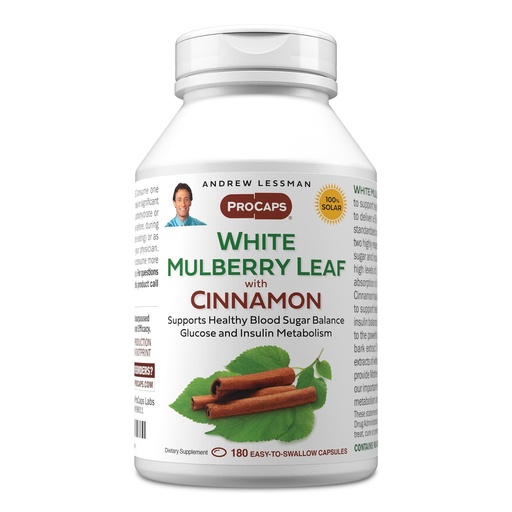 [BRSW2HQKBYNRE3A3] ANDREW LESSMAN White Mulberry Leaf with Cinnamon 180 Softgels - Standardized White Mulberry Leaf with Cinnamon Bark Extract.