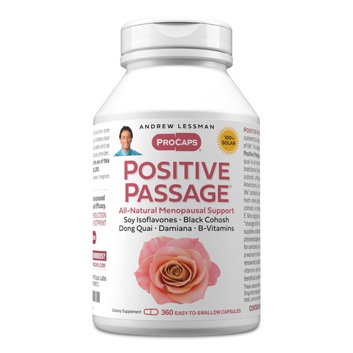 [BRSWYYYFOIPGOGQY] ANDREW LESSMAN Positive Passage 360 Capsules - Natural Menopausal Support and Balance for Women's Hormone Levels. with Soy Isoflavones, Black Cohosh, Dong Quai, Damiana. No Additives