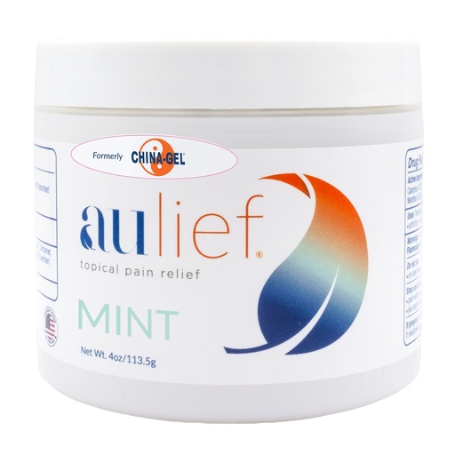 [BRSWIYQGCMCRE3A5] China-Gel Aulief Pain Relief Cream Arthritis & Muscle Rub for Sore Muscles & Joint Pain, Neck, Knee & Back Aches, Premium Mint Green Topical Gel, 4 oz Jar