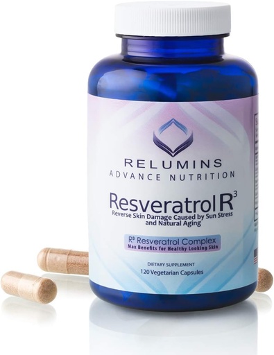 [BRSWGYINA56WACDK] Relumins Resveratrol 600mg Supplement – High-Potency Antioxidant with Grape Seed & Red Wine Extract – Supports Skin, Heart Health & Immune System – 120 Vegan Capsules
