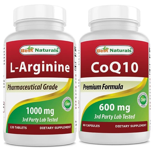 [BRSRMBQ3OIDREA32] Best Naturals L-Arginine 1000 mg & CoQ10 600 mg