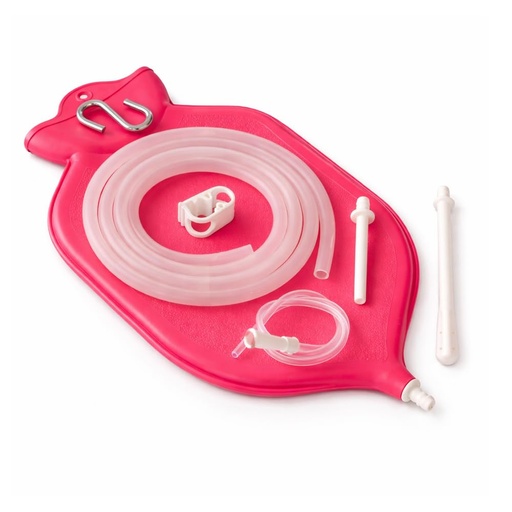 [BRSWI2Y6BNYQEETE] HealthAndYoga™ NaturoFloPlus Enema Bag Kit - 4 Quart for Deep Enemas - Open Fountain Top for Easy Cleaning and Hygiene - Fleet Enema, Coffee Enema and Anal Douche - Pink