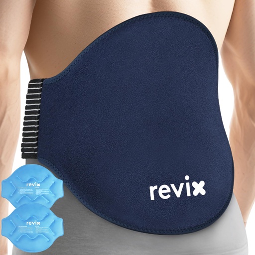 [BRSRABIEBYHGECD6] REVIX Extra Large Ice Pack for Back, 2 Packs, Reusable Gel Ice Pack Wrap for Lower Back, 13.4” x 11”, Cold Compress Therapy for Waist, Lumbar Discomfort Relief, Muscle Relaxation, Blue