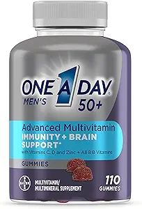 [BRSWYZQZBN5BAHL7] One A Day Men’s 50+ Gummies, Advanced Multivitamin For Men with Brain Support and Immunity Support, Vitamins For Men with Super 8 B Vitamin Complex, 110 Count