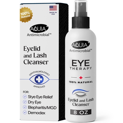 [BRSRGBQ3DF7RQH3O] Eyelid Cleanser Spray 8oz | Blepharitis Treatment | Stye Eye Treatment | Eyelid Cleanser for Demodex, Chalazion, MGD, Mites, Dry Eye Relief | Hypochlorous Acid Spray For Eyes | Lid and Eyelash Cleaner