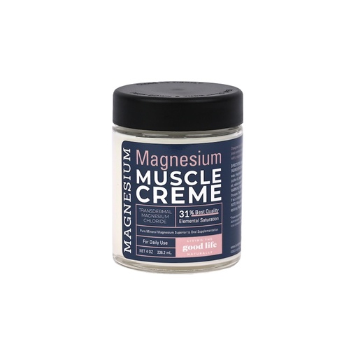 [BRSROHACAQPGYAD6] Living the Good Life Naturally Magnesium Muscle Cream Transdermal Magnesium Lotion with Blue Emu, Peppermint, Menthol, and Magnesium Chloride AM or PM - 4oz