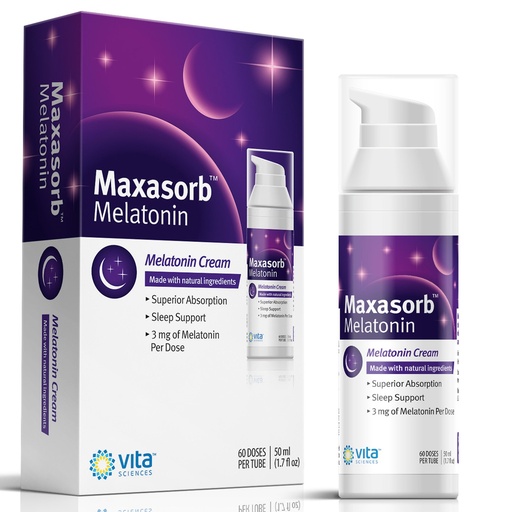 [BRSWIBAOB4AQC33U] Vita Sciences Maxasorb Melatonin Cream for Sleep Rich Melatonin 3mg - Melatonin Night Cream - Unscented Melatonin 3 Mg. Topical Melatonin Lotion Can Be Used For Face and Body