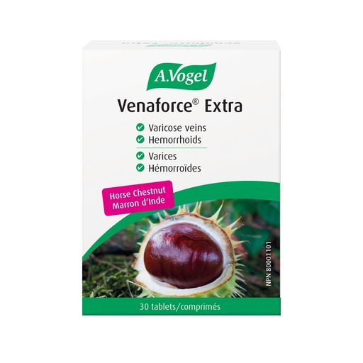 [BRSWGHD2AUHBG3TJ] A. Vogel Venaforce Extra Horse Chestnut Tablets - Relieve Symptoms of Varicose Veins and Hemorrhoids - Gastro-Resistant Coating - 1 Month Supply - 30 Tablets