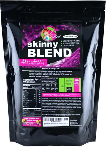 [BRSWIFAAOIOWIF3C] Hinny Blend – Whey Protein Shake pulver for kvinner – lav karbohydrater, ketovennlig måltid erstatning – tilfredsstiller sult og øker energi – kremet jordbær – 30 rister