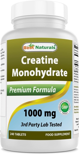 [BRSWIBY2OV5WKDY7] Best Naturals Creatine Monohydrate 1000 mg 240 Tablets