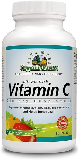 [BRSWKHYPABYG2GTM] OFV 100% Natural Vitamin C with Vitamin E, Essential Dietary Supplement 90 Tablets