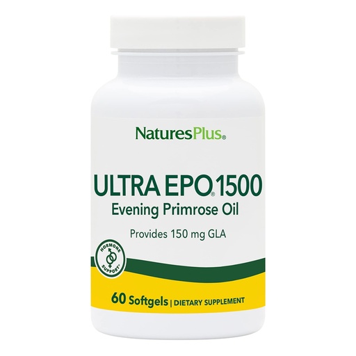 [BRSWIYTYCUOBKG3A] NaturesPlus Ultra EPO 1500 - Evening Primrose Oil - Premenstrual and Menopausal Antioxidant Support - Promotes Clear Skin - Gluten Free - 60 Softgels, 60 Servings