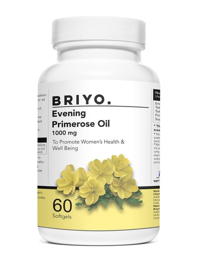 [BRSWYYL2CANB63AV] Evening Primrose Oil - 60 Liquid Filled Capsules- 1000 mg Softgel