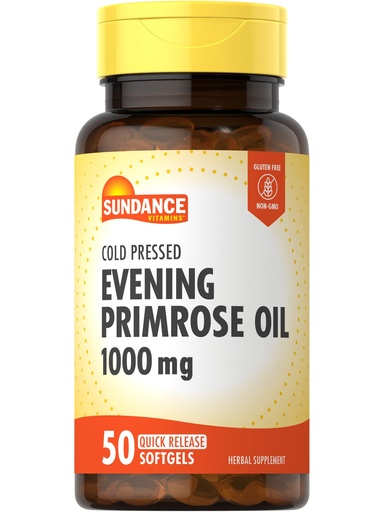 [BRSRMCA5OYPRAEQ4] Sundance Evening Primrose Oil 1000mg for Women | Cold Pressed Formula | Non-GMO & Gluten Free Supplement