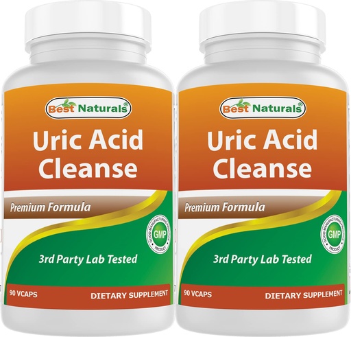 [BRSW2AYRC55RMAL6] Best Naturals Uric Acid Cleanse Vitamins for Men and Women - 90 Veggie Capsules (90 Count (Pack of 2))