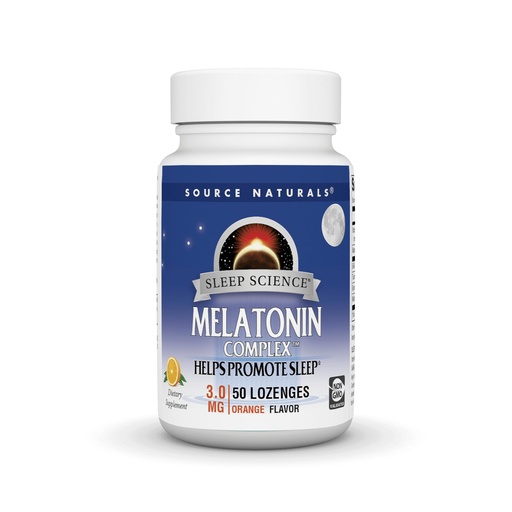 [BRSWIYYLO4MAAYI3] Source Naturals Melatonin Complex - 50 Orange Flavored Lozenges