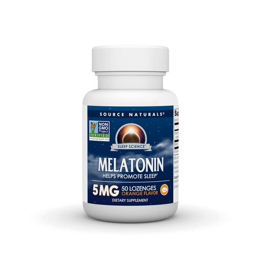 [BRSWIYQCPJ7QYCTC] Source Naturals Melatonin 5 mg - 50 Orange Flavored Lozenges