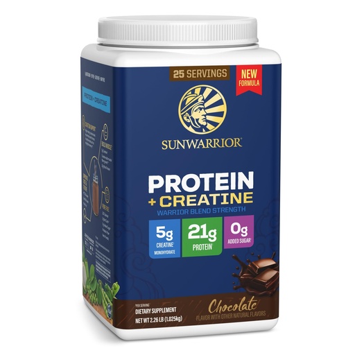 [BRSREZAZBUPA4A3B] SUNWARRIOR Organic Chocolate Warrior Strength Protein Creatine, 36.1 OZ
