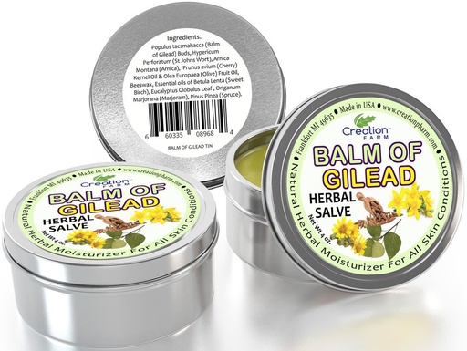 [BRSWKHYNOEBBGALA] Creation Farm Balm of Gilead Herbal Salve - 3 Pack Large 4 oz Tins -Balm of Gilead Ointment -Balm De Gilead Ungüento