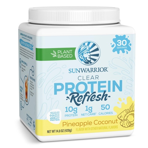 [BRSROATRPJYBUA3H] Sunwarrior Protein Water Mix Vegan Plant-Based Protein and Hydration Powder 10g Protein Drink Pineapple Coconut Flavored 420g Tub (30 SRV) Protein Refresh