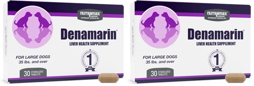 [BRSRGGQKDEOWC33F] Nutramax Denamarin for Large Dogs, Liver Health Supplement with S-adenosylmethionine (Same) Plus Silybin, Liver Support for Dogs, Coated Tablets, 30 Count (Pack of 2)
