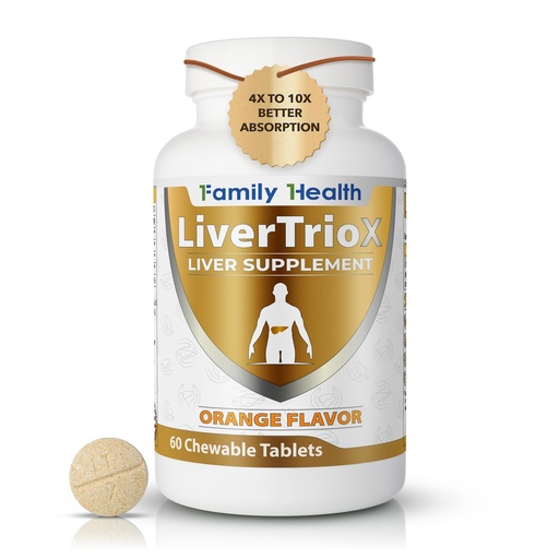 [BRSRAA37OYBGOD3K] LiverTrioX Comprehensive Antioxidant Liver Supplement - Chewable Liver Supplement Tablets with Same, Glutathione, Silybin - Daily Cleanse & Immune Health Support - 60 Tablets, Orange Flavor