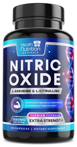 [BRSW2EICOQBGA3TJ] Extra Strength Nitric Oxide Booster - 3X Strength L-Arginine, Citrulline, & Beta Alanine - Premium Nitric Booster Natural Energy, Muscle & Heart Support, Bottled in USA for Men & Women - 120 Capsules